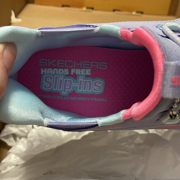 SKECHERS NIB Girls Size 3 Lavender “Bounder” Simple Cute Hands Free Slip-ins - Picture 14 of 14